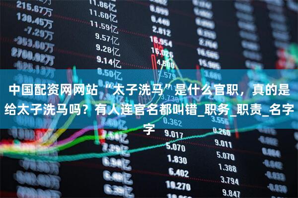 中国配资网网站 “太子洗马”是什么官职，真的是给太子洗马吗？有人连官名都叫错_职务_职责_名字